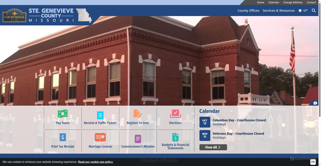 Security scan screenshot of https://www.stegencounty.gov/