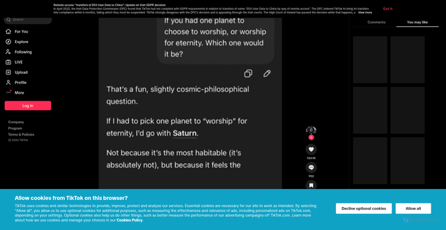 Security scan screenshot of https://vt.tiktok.com/ZS9c687pa/