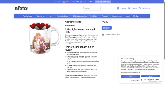 Security scan screenshot of https://nfoto.no/valentines/kjaerlighetskopp