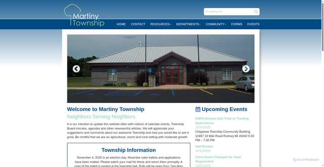 Security scan screenshot of https://martinytownshipmi.gov/
