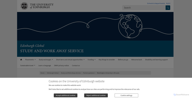 Security scan screenshot of https://global.ed.ac.uk/study-and-work-away-service/study-exchanges/where-can-i-go/partner-guidance/washington-university