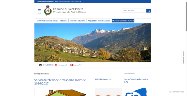 Security scan screenshot of https://www.comune.saint-pierre.ao.it