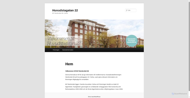 Security scan screenshot of https://huvudstagatan22.se