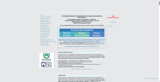 Security scan screenshot of http://www.tsrmlatina.it/portale/