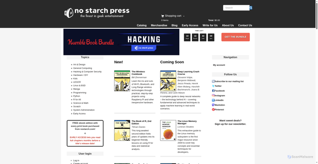 Security scan screenshot of https://nostarch.com/