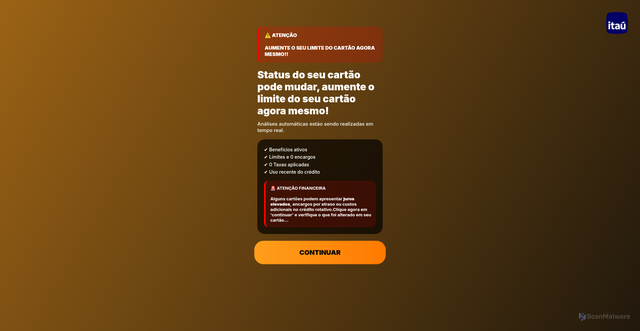 Security scan screenshot of http://itau-com.vercel.app