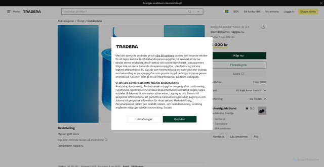 Security scan screenshot of https://nappa.nu