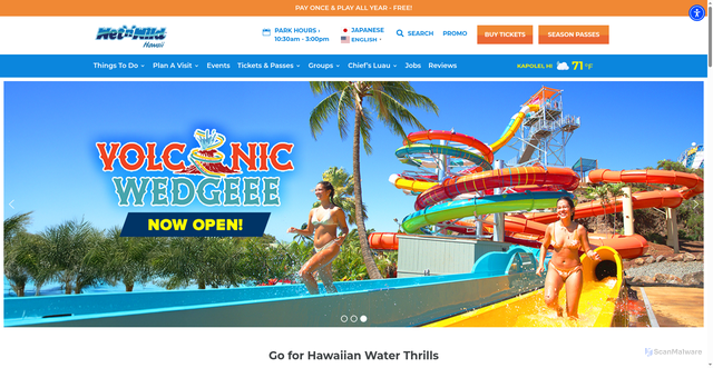 Security scan screenshot of https://wetnwildhawaii.com/