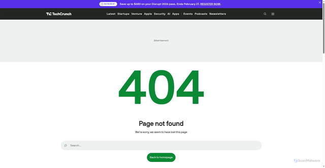 Security scan screenshot of https://techcrunch.com/2026/02/25/