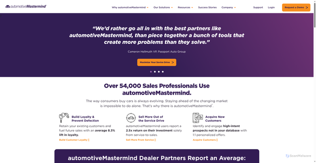 Security scan screenshot of https://www.automotivemastermind.com
