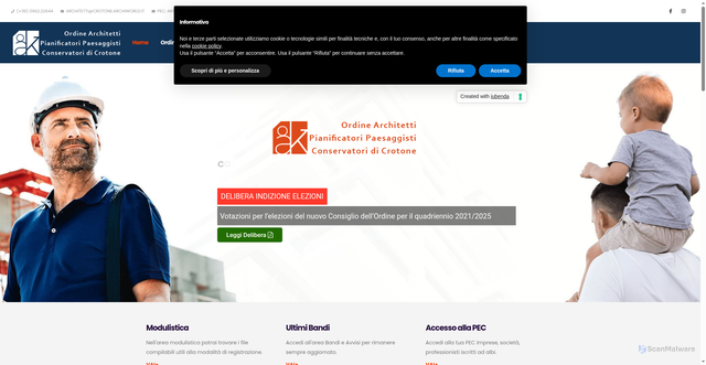 Security scan screenshot of https://www.architetticrotone.it/