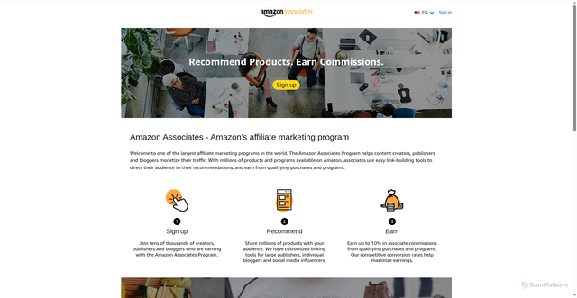 Security scan screenshot of https://affiliate-program.amazon.com/