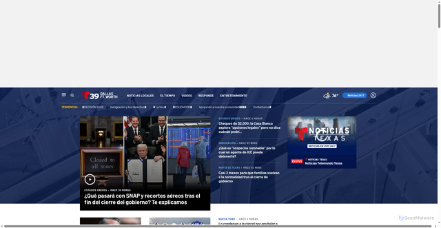 Security scan screenshot of https://www.telemundodallas.com/