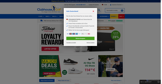 Security scan screenshot of https://clubhousegolf.co.uk