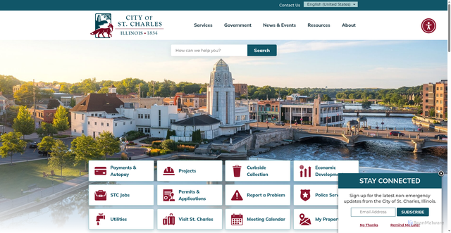Security scan screenshot of https://www.stcharlesil.gov/