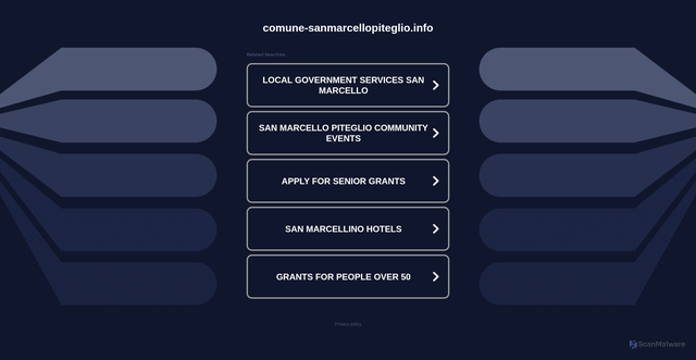 Security scan screenshot of https://www.comune-sanmarcellopiteglio.info/