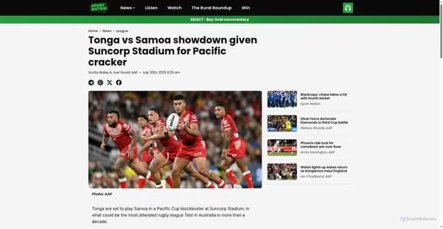 Security scan screenshot of https://sportnation.nz/article/tonga-vs-samoa-showdown-given-suncorp-stadium-for-pacific-cracker