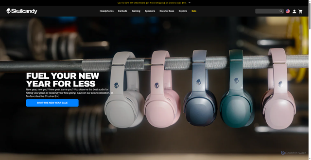 Security scan screenshot of https://skullcandy.com