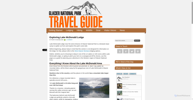 Security scan screenshot of https://www.glacier-national-park-travel-guide.com/lake-mcdonald-lodge.html