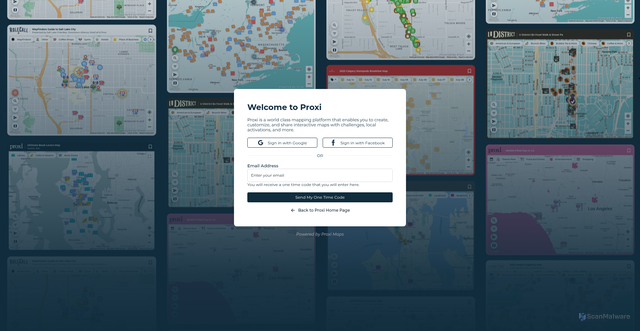 Security scan screenshot of https://map.proxi.co