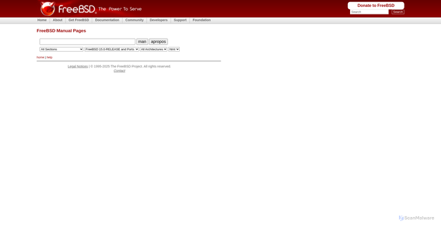 Security scan screenshot of https://man.freebsd.org/