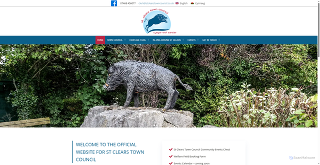 Security scan screenshot of http://www.stclearstowncouncil.co.uk
