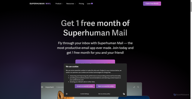Security scan screenshot of https://superhuman.com/refer/w5q0dqur