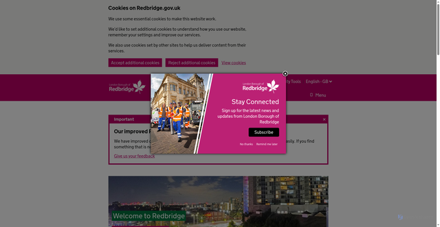 Security scan screenshot of https://www.redbridge.gov.uk/