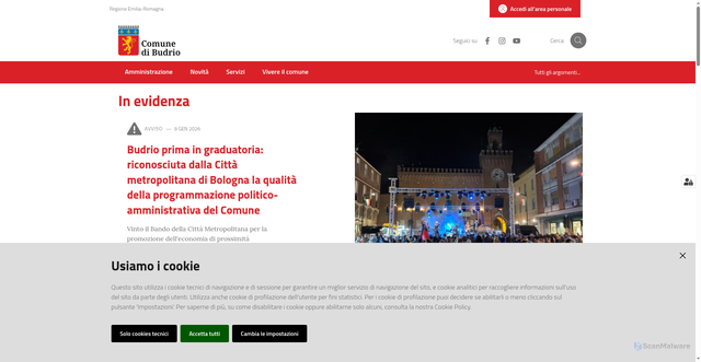 Security scan screenshot of https://www.comune.budrio.bo.it/