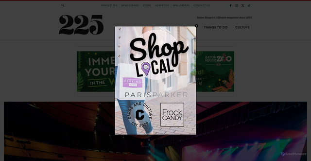 Security scan screenshot of https://www.225batonrouge.com/style-home/manship-theatre-celebrates-20-years-as-a-downtown-cultural-hub