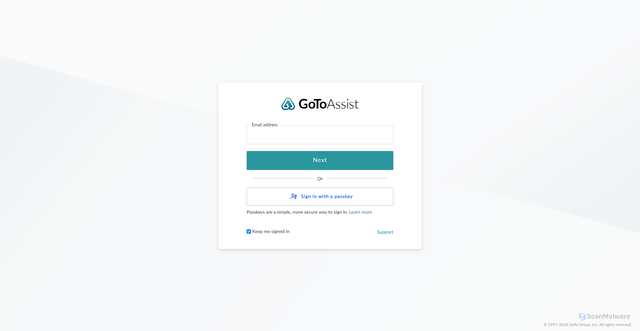 Security scan screenshot of https://desk.gotoassist.com