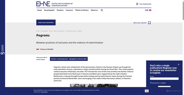Security scan screenshot of https://ehne.fr/en/encyclopedia/themes/wars-and-memories/violence-war/pogroms