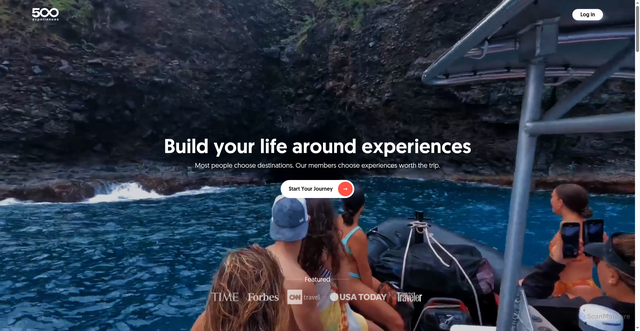 Security scan screenshot of https://500experiences.com