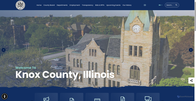 Security scan screenshot of https://knoxcountyil.gov/