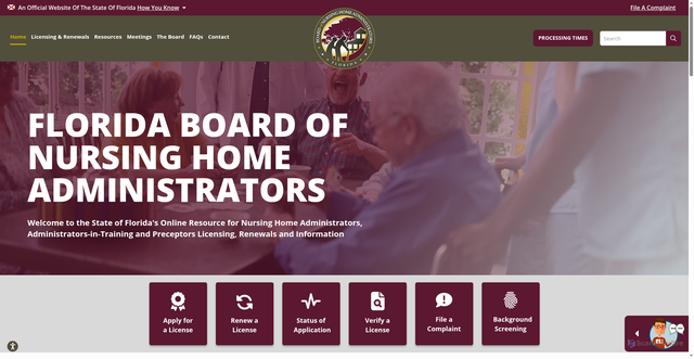Security scan screenshot of https://floridasnursinghomeadmin.gov/