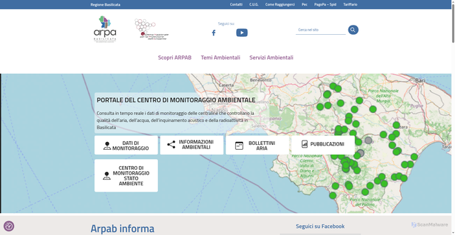 Security scan screenshot of https://www.arpab.it/
