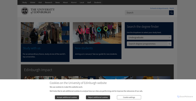 Security scan screenshot of https://www.ed.ac.uk/