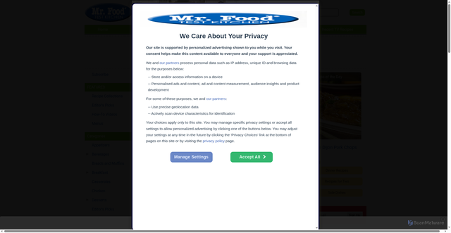 Security scan screenshot of https://www.mrfood.com/