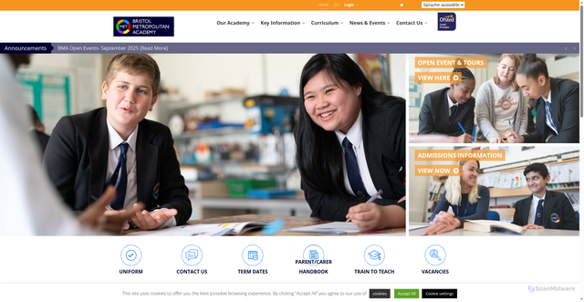 Security scan screenshot of https://bristolmetropolitanacademy.clf.uk/