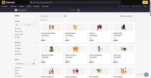 Security scan screenshot of http://stealabrainrot.shop/