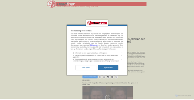 Security scan screenshot of https://voetbal.headliner.nl/item/wie-is-crysencio-summerville-de-nederlander-die-het-geweldig-doet-bij-west-ham-voetbalnieuws-68930