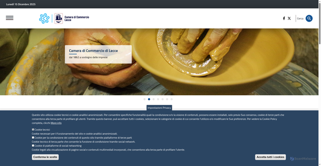 Security scan screenshot of https://www.le.camcom.it/