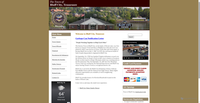 Security scan screenshot of https://bluffcitytn.gov/
