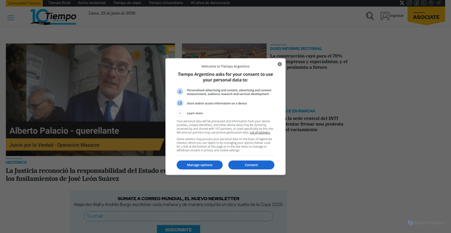 Security scan screenshot of https://www.tiempoar.com.ar/