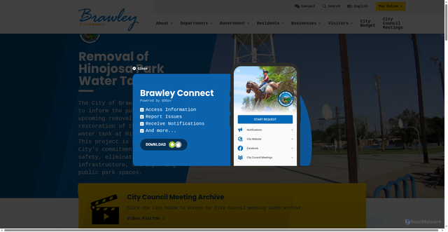 Security scan screenshot of https://www.brawley-ca.gov/