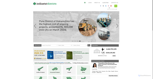 Security scan screenshot of https://indiastatdistricts.com