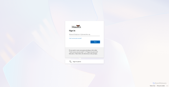 Security scan screenshot of https://monarchnc.sharepoint.com