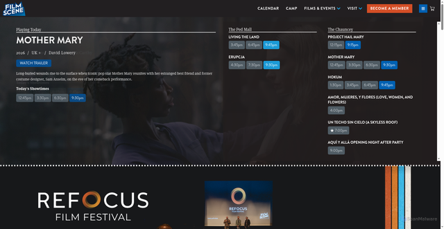 Security scan screenshot of https://icfilmscene.org/