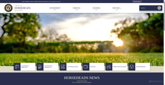 Security scan screenshot of https://townofhorseheads.gov/