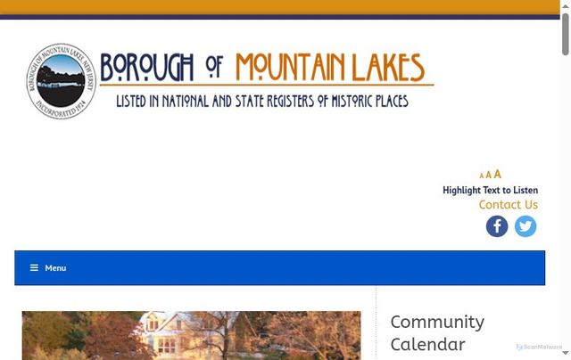Security scan screenshot of https://mountainlakes.gov/